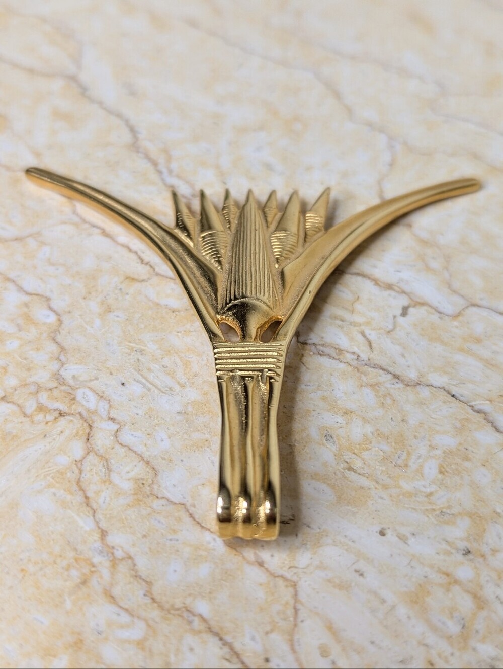 Vintage Metropolitan Museum Art Gold Tone Egyptian Lotus Blossom Pendant 1976 - Picture 4 of 9